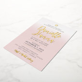BAR MITZVAH bleek roze goud Danielle Hanna Folie Uitnodiging (Gedraaid)
