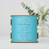 Bar Mitzvah Blue-ceremonie Kaart (Staand voorkant)