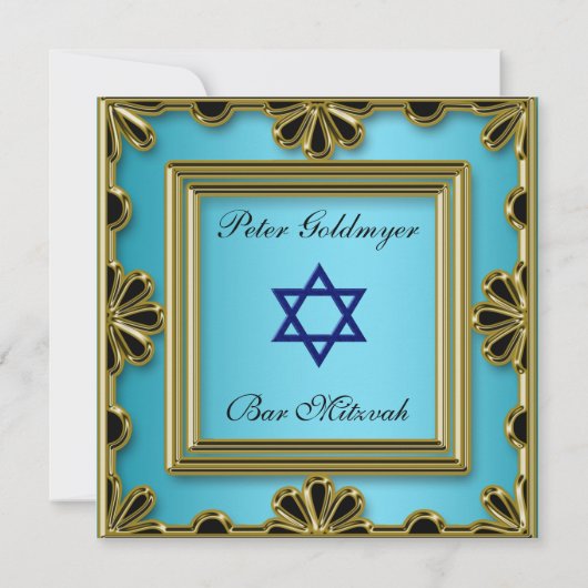 Bar Mitzvah Blue-ceremonie Kaart (Achterkant)