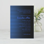 Bar Mitzvah Blue en Black Horizontal Stripe Kaart (Staand voorkant)