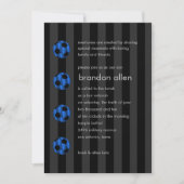 Bar Mitzvah Blue en Black Voetbal Kaart (Voorkant)