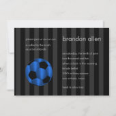 Bar Mitzvah Blue en Black Voetbal Kaart (Voorkant)