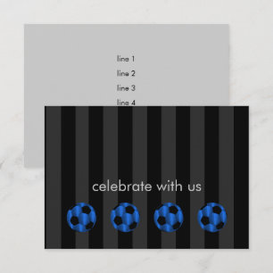 Bar Mitzvah Blue en Black Voetbal Kaart