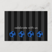 Bar Mitzvah Blue en Black Voetbal Kaart (Voorkant)