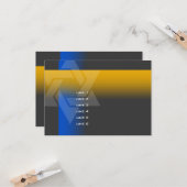 Bar Mitzvah Blue en geel op elke kleur Kaart (Voorkant / Achterkant in situ)