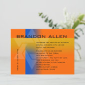 Bar Mitzvah Blue en geel op elke kleur Kaart (Staand voorkant)