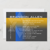 Bar Mitzvah Blue en geel op elke kleur Kaart (Voorkant)