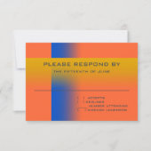 Bar Mitzvah Blue en Gold Contemsive RSVP (Voorkant)