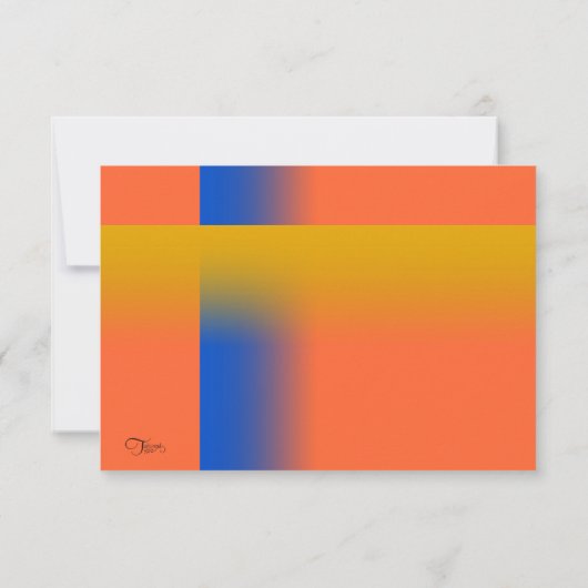 Bar Mitzvah Blue en Gold Contemsive RSVP (Achterkant)