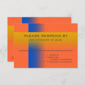 Bar Mitzvah Blue en Gold Contemsive RSVP (Voorkant / Achterkant)