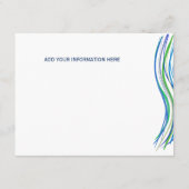 Bar Mitzvah Blue en Green Information Card Informatiekaartje (Achterkant)