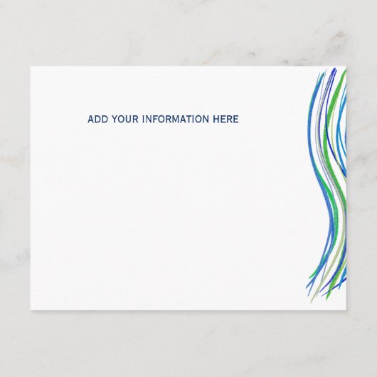 Bar Mitzvah Blue en Green Information Card Informatiekaartje (Achterkant)