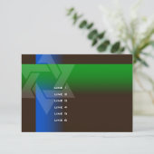 Bar Mitzvah Blue en Green op elke kleur Kaart (Staand voorkant)