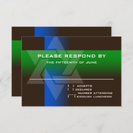 Bar Mitzvah Blue en Green op elke kleur RSVP Kaartje