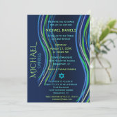 Bar Mitzvah Blue en Green Prayer Shawl Kaart (Staand voorkant)