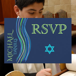 Bar Mitzvah Blue en Green Prayer Shawl RSVP