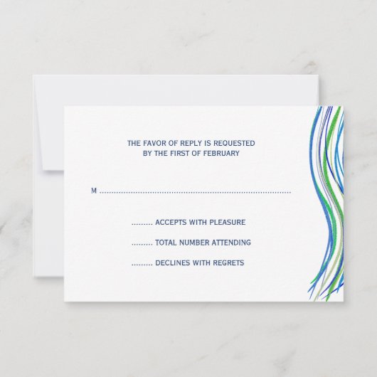 Bar Mitzvah Blue en Green Prayer Shawl RSVP (Achterkant)