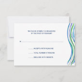 Bar Mitzvah Blue en Green Prayer Shawl RSVP Kaartje (Achterkant)