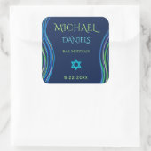 Bar Mitzvah Blue en Green Prayer Shawl Vierkante Sticker (Tas)