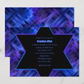 Bar Mitzvah Blue en Paarse Abstracte spelden Kaart (Voorkant / Achterkant)