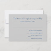 Bar Mitzvah Blue en Silver Stripe Star van David RSVP Kaartje (Achterkant)