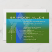 Bar Mitzvah Blue en Turquoise op elke kleur Kaart (Voorkant)