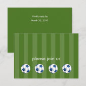 Bar Mitzvah Blue en White Voetbal Kaart (Voorkant / Achterkant)