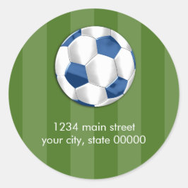 Bar Mitzvah Blue en White Voetbal Ronde Sticker