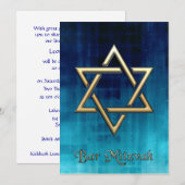 Bar Mitzvah Blue Galaxy & Gold Star van David Kaart (Voorkant / Achterkant)