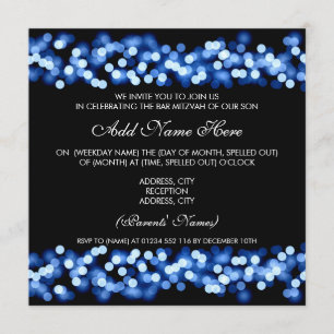 Bar Mitzvah Blue Hollywood Glam Kaart