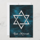 Bar Mitzvah Blue Nebulae & Silver Star van David Kaart (Voorkant)