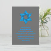 Bar Mitzvah Blue op Grey, ster van David Kaart (Staand voorkant)