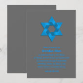 Bar Mitzvah Blue op Grey, ster van David Kaart (Voorkant / Achterkant)