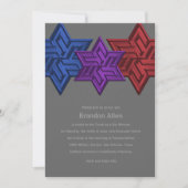 Bar Mitzvah Blue Paars en Red Star van David Kaart (Voorkant)