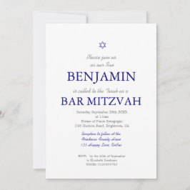 Bar Mitzvah Blue Pattern Star van David Jewish I Kaart