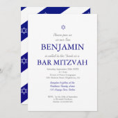 Bar Mitzvah Blue Pattern Star van David Jewish I Kaart (Voorkant / Achterkant)