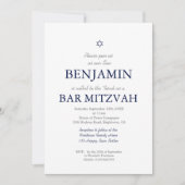 Bar Mitzvah Blue Pattern Star van David Jewish Kaart (Voorkant)