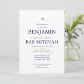 Bar Mitzvah Blue Pattern Star van David Jewish Kaart (Staand voorkant)