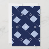 Bar Mitzvah Blue Pattern Star van David Jewish Kaart (Achterkant)