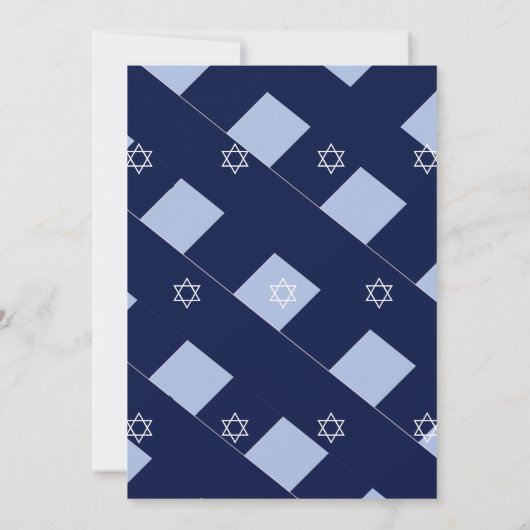 Bar Mitzvah Blue Pattern Star van David Jewish Kaart (Achterkant)