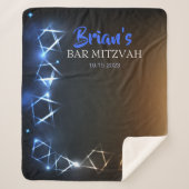 Bar Mitzvah Blue Photo Booth Party Backdrop Black Sherpa Deken (Voorkant)