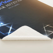 Bar Mitzvah Blue Photo Booth Party Backdrop Black Sherpa Deken (3/4)