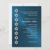 Bar Mitzvah Blue Sheen Silver Stars van David Kaart (Voorkant)