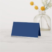 Bar Mitzvah Blue Silver Modern Folded Place Card Plaatskaartje (Achterkant)