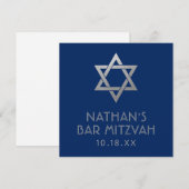 Bar Mitzvah Blue Silver Star van David Mini Sign (Voorkant / Achterkant)