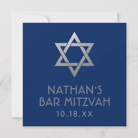 Bar Mitzvah Blue Silver Star van David Mini Sign (Voorkant)