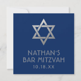 Bar Mitzvah Blue Silver Star van David Mini Sign