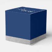 Bar Mitzvah Blue & Silver Stripe Modern Favor Box Bedankdoosjes (Achterkant)