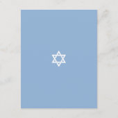 Bar Mitzvah Blue Silver Tallit Bold Modern Script Informatiekaartje (Achterkant)