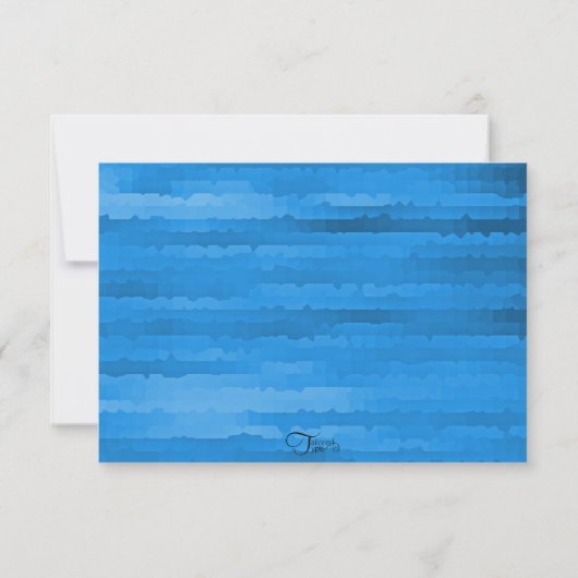 Bar Mitzvah Blue Techno Streaks RSVP Kaartje (Achterkant)